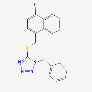 1-benzyl-5-{[(4-fluoro-1-naphthyl)methyl]thio}-1H-tetrazole