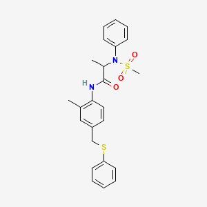 molecular formula C24H26N2O3S2 B3978534 N~1~-{2-methyl-4-[(phenylthio)methyl]phenyl}-N~2~-(methylsulfonyl)-N~2~-phenylalaninamide 