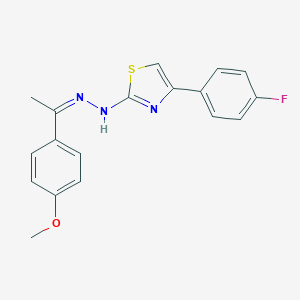 molecular formula C18H16FN3OS B397854 4-(4-fluorophenyl)-1,3-thiazol-2(3H)-one [1-(4-methoxyphenyl)ethylidene]hydrazone 