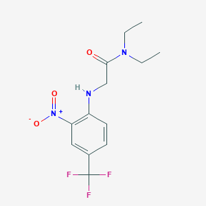 molecular formula C13H16F3N3O3 B3978555 N~1~,N~1~-diethyl-N~2~-[2-nitro-4-(trifluoromethyl)phenyl]glycinamide 