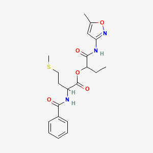 molecular formula C20H25N3O5S B3978564 1-{[(5-methyl-3-isoxazolyl)amino]carbonyl}propyl N-benzoylmethioninate 