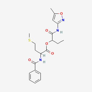 molecular formula C20H25N3O5S B3978564 1-[(5-methyl-1,2-oxazol-3-yl)amino]-1-oxobutan-2-yl N-(phenylcarbonyl)methioninate 