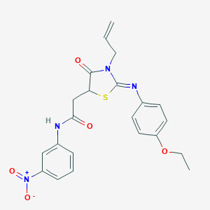 molecular formula C22H22N4O5S B397859 2-{3-allyl-2-[(4-ethoxyphenyl)imino]-4-oxo-1,3-thiazolidin-5-yl}-N-{3-nitrophenyl}acetamide 