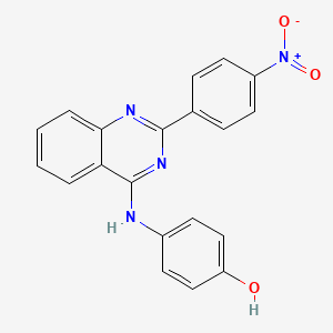 molecular formula C20H14N4O3 B3978595 4-{[2-(4-nitrophenyl)-4-quinazolinyl]amino}phenol 