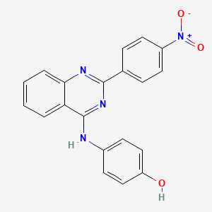 molecular formula C20H14N4O3 B3978595 4-{[2-(4-Nitrophenyl)quinazolin-4-yl]amino}phenol 