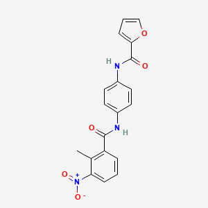 molecular formula C19H15N3O5 B3978613 N-{4-[(2-methyl-3-nitrobenzoyl)amino]phenyl}-2-furamide 