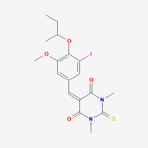 molecular formula C18H21IN2O4S B3978623 5-(4-sec-butoxy-3-iodo-5-methoxybenzylidene)-1,3-dimethyl-2-thioxodihydro-4,6(1H,5H)-pyrimidinedione 