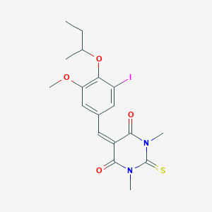 molecular formula C18H21IN2O4S B3978623 5-[4-(butan-2-yloxy)-3-iodo-5-methoxybenzylidene]-1,3-dimethyl-2-thioxodihydropyrimidine-4,6(1H,5H)-dione 