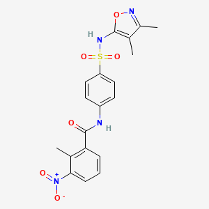 molecular formula C19H18N4O6S B3978667 N-(4-{[(3,4-dimethyl-5-isoxazolyl)amino]sulfonyl}phenyl)-2-methyl-3-nitrobenzamide 