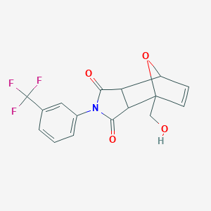 molecular formula C16H12F3NO4 B397867 4-(hydroxymethyl)-2-[3-(trifluoromethyl)phenyl]-3a,4,7,7a-tetrahydro-1H-4,7-epoxyisoindole-1,3(2H)-dione 