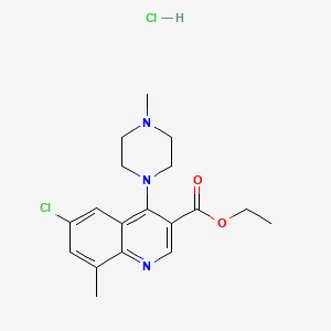 molecular formula C18H23Cl2N3O2 B3978670 ethyl 6-chloro-8-methyl-4-(4-methyl-1-piperazinyl)-3-quinolinecarboxylate hydrochloride 