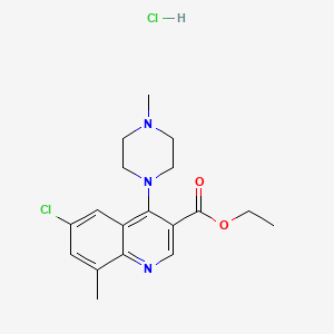 Ethyl 6-chloro-8-methyl-4-(4-methylpiperazin-1-yl)quinoline-3-carboxylate;hydrochloride