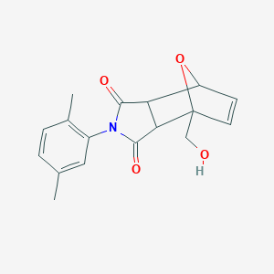 molecular formula C17H17NO4 B397868 4-(2,5-Dimethylphenyl)-1-(hydroxymethyl)-10-oxa-4-azatricyclo[5.2.1.0~2,6~]dec-8-ene-3,5-dione 