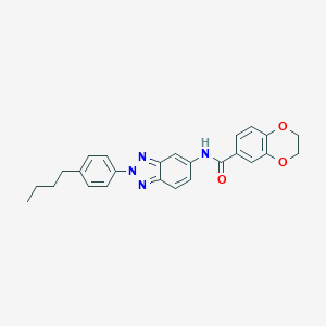 N-[2-(4-butylphenyl)-2H-1,2,3-benzotriazol-5-yl]-2,3-dihydro-1,4-benzodioxine-6-carboxamide