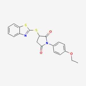 molecular formula C19H16N2O3S2 B3978714 3-(1,3-benzothiazol-2-ylthio)-1-(4-ethoxyphenyl)-2,5-pyrrolidinedione 