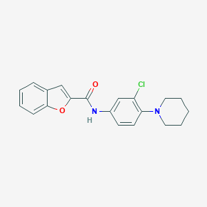 molecular formula C20H19ClN2O2 B397872 N-[3-chloro-4-(1-piperidinyl)phenyl]-1-benzofuran-2-carboxamide 