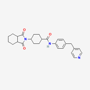molecular formula C27H31N3O3 B3978727 4-(1,3-dioxooctahydro-2H-isoindol-2-yl)-N-[4-(4-pyridinylmethyl)phenyl]cyclohexanecarboxamide 