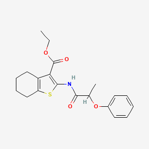molecular formula C20H23NO4S B3978731 ethyl 2-[(2-phenoxypropanoyl)amino]-4,5,6,7-tetrahydro-1-benzothiophene-3-carboxylate 