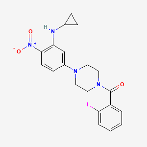 molecular formula C20H21IN4O3 B3978741 N-cyclopropyl-5-[4-(2-iodobenzoyl)-1-piperazinyl]-2-nitroaniline 