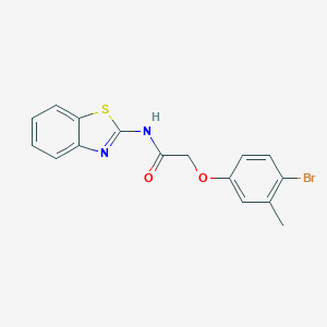 molecular formula C16H13BrN2O2S B397875 N-(1,3-benzothiazol-2-yl)-2-(4-bromo-3-methylphenoxy)acetamide 