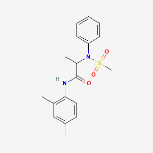 molecular formula C18H22N2O3S B3978757 N-(2,4-DIMETHYLPHENYL)-2-(N-PHENYLMETHANESULFONAMIDO)PROPANAMIDE 