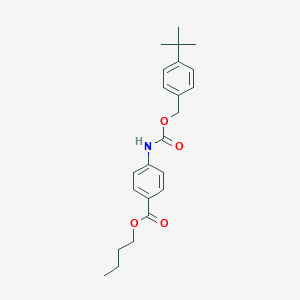 molecular formula C23H29NO4 B397876 Butyl 4-({[(4-tert-butylbenzyl)oxy]carbonyl}amino)benzoate 