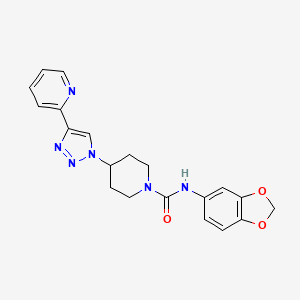 N-1,3-benzodioxol-5-yl-4-(4-pyridin-2-yl-1H-1,2,3-triazol-1-yl)piperidine-1-carboxamide