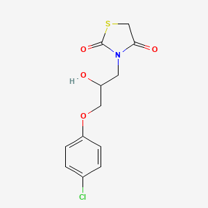molecular formula C12H12ClNO4S B3978792 3-[3-(4-chlorophenoxy)-2-hydroxypropyl]-1,3-thiazolidine-2,4-dione 
