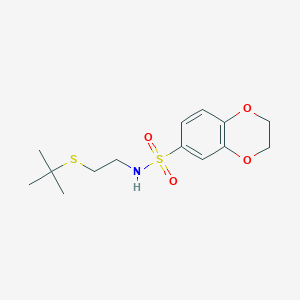 molecular formula C14H21NO4S2 B3978799 N-[2-(tert-butylthio)ethyl]-2,3-dihydro-1,4-benzodioxine-6-sulfonamide 