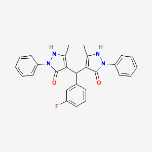 molecular formula C27H23FN4O2 B3978813 4,4'-[(3-fluorophenyl)methylene]bis(3-methyl-1-phenyl-1H-pyrazol-5-ol) 