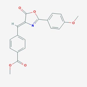 molecular formula C19H15NO5 B397883 methyl 4-{(Z)-[2-(4-methoxyphenyl)-5-oxo-1,3-oxazol-4(5H)-ylidene]methyl}benzoate 