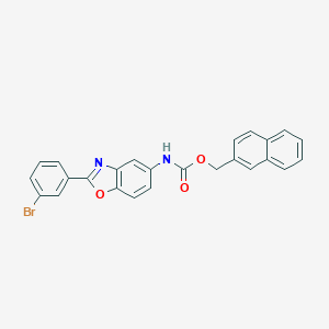 molecular formula C25H17BrN2O3 B397884 2-Naphthylmethyl 2-(3-bromophenyl)-1,3-benzoxazol-5-ylcarbamate 