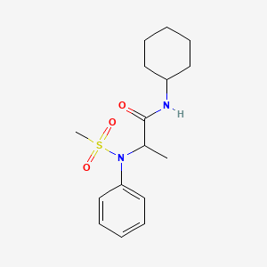 molecular formula C16H24N2O3S B3978844 N~1~-cyclohexyl-N~2~-(methylsulfonyl)-N~2~-phenylalaninamide 
