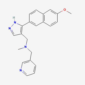 molecular formula C22H22N4O B3978852 1-[3-(6-methoxy-2-naphthyl)-1H-pyrazol-4-yl]-N-methyl-N-(3-pyridinylmethyl)methanamine 