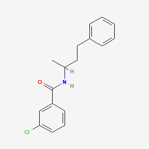 molecular formula C17H18ClNO B3978864 3-chloro-N-(1-methyl-3-phenylpropyl)benzamide 