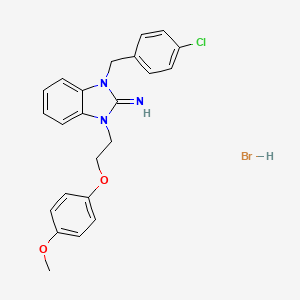 molecular formula C23H23BrClN3O2 B3978868 1-(4-chlorobenzyl)-3-[2-(4-methoxyphenoxy)ethyl]-1,3-dihydro-2H-benzimidazol-2-imine hydrobromide 