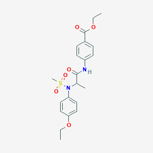 molecular formula C21H26N2O6S B3978892 ethyl 4-{[N-(4-ethoxyphenyl)-N-(methylsulfonyl)alanyl]amino}benzoate 