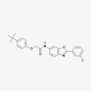 molecular formula C25H23FN2O3 B397914 2-(4-tert-butylphenoxy)-N-[2-(3-fluorophenyl)-1,3-benzoxazol-6-yl]acetamide 