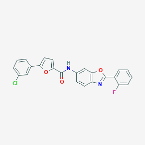 molecular formula C24H14ClFN2O3 B397916 5-(3-chlorophenyl)-N-[2-(2-fluorophenyl)-1,3-benzoxazol-6-yl]furan-2-carboxamide 