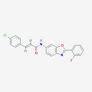 molecular formula C22H14ClFN2O2 B397917 3-(4-chlorophenyl)-N-[2-(2-fluorophenyl)-1,3-benzoxazol-6-yl]acrylamide 