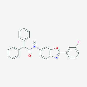 molecular formula C27H19FN2O2 B397925 N-[2-(3-fluorophenyl)-1,3-benzoxazol-6-yl]-2,2-diphenylacetamide 