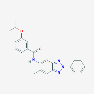 molecular formula C23H22N4O2 B397951 3-isopropoxy-N-(6-methyl-2-phenyl-2H-1,2,3-benzotriazol-5-yl)benzamide 