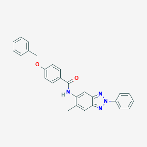 molecular formula C27H22N4O2 B397952 4-(benzyloxy)-N-(6-methyl-2-phenyl-2H-benzotriazol-5-yl)benzamide 