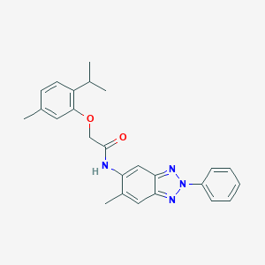 molecular formula C25H26N4O2 B397954 2-(2-isopropyl-5-methylphenoxy)-N-(6-methyl-2-phenyl-2H-1,2,3-benzotriazol-5-yl)acetamide 