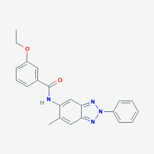 molecular formula C22H20N4O2 B397956 3-ethoxy-N-(6-methyl-2-phenyl-2H-1,2,3-benzotriazol-5-yl)benzamide 