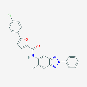 molecular formula C24H17ClN4O2 B397957 5-(4-chlorophenyl)-N-(6-methyl-2-phenyl-2H-1,2,3-benzotriazol-5-yl)-2-furamide 