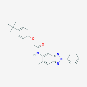 molecular formula C25H26N4O2 B397958 2-(4-tert-butylphenoxy)-N-(6-methyl-2-phenyl-2H-1,2,3-benzotriazol-5-yl)acetamide 