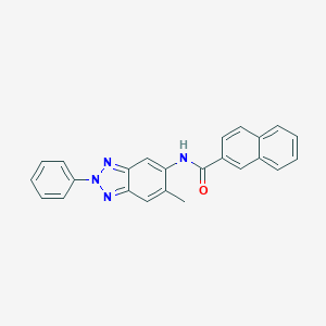 molecular formula C24H18N4O B397960 N-(6-methyl-2-phenyl-2H-1,2,3-benzotriazol-5-yl)-2-naphthamide 