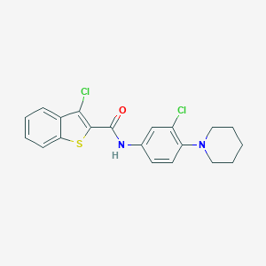 molecular formula C20H18Cl2N2OS B397964 3-chloro-N-(3-chloro-4-piperidin-1-ylphenyl)-1-benzothiophene-2-carboxamide 