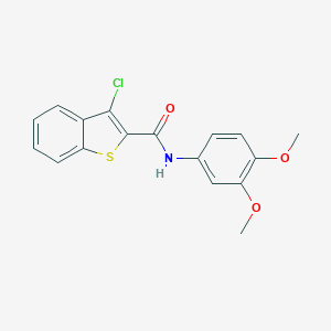 molecular formula C17H14ClNO3S B397966 3-chloro-N-(3,4-dimethoxyphenyl)-1-benzothiophene-2-carboxamide CAS No. 116454-50-3